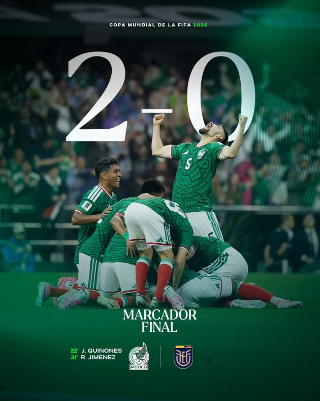 México, Superior en su Juego, Derrota a Ecuador 2-0  Eliminandoles de la Copa FIFA 2026 