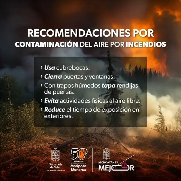 Cuida tu salud en temporada de incendios con estas recomendaciones 