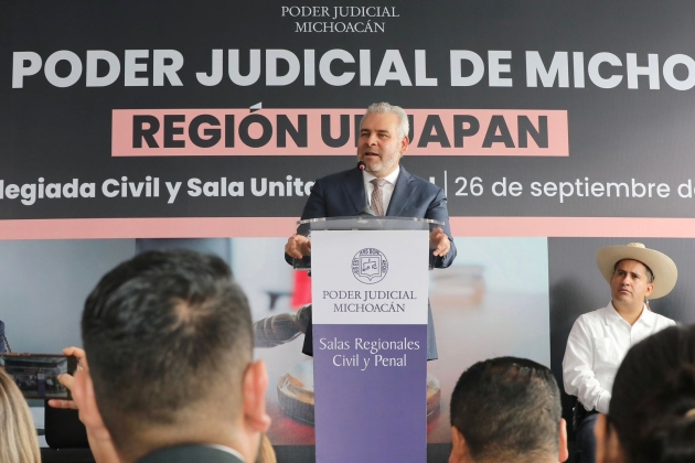 Justicia más cerca de la gente; pone Bedolla en marcha salas regionales judiciales en Uruapan 