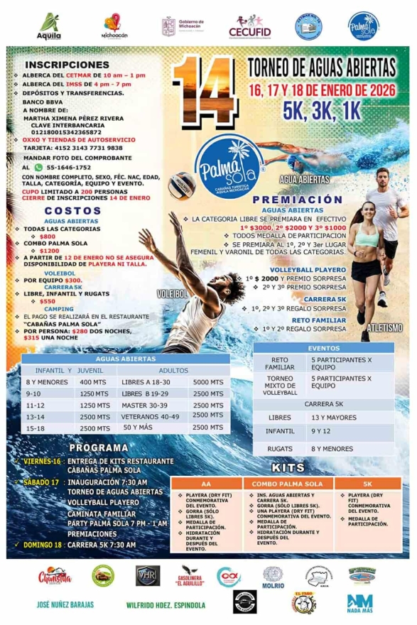 Aquila se prepara para el Torneo de Aguas Abiertas 2026: Sectur 